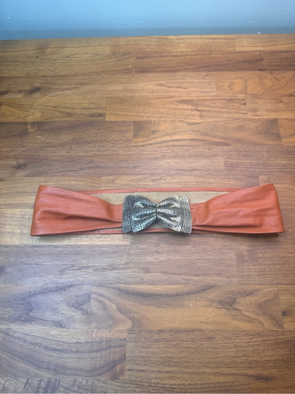 Vintage Waist Cinching Belt Metal Bow About 30" in lenght